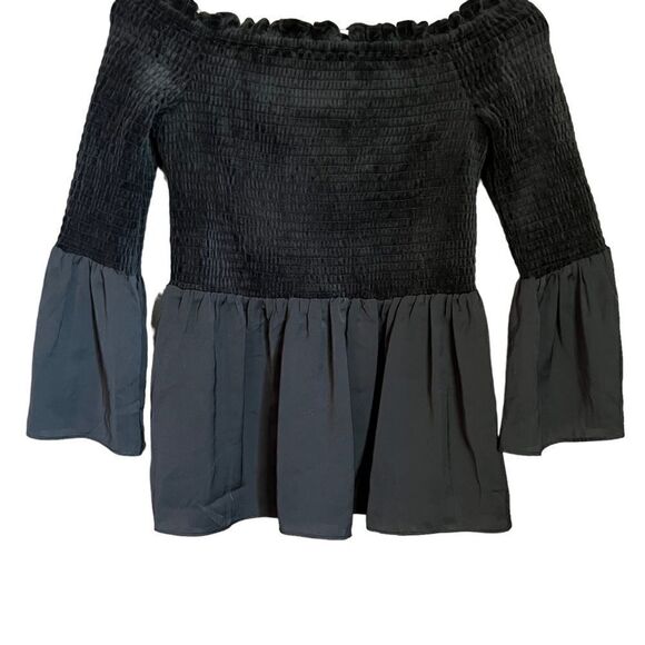 3 for $30! Jane and Delancey black off shoulder blouse - Picture 6 of 9